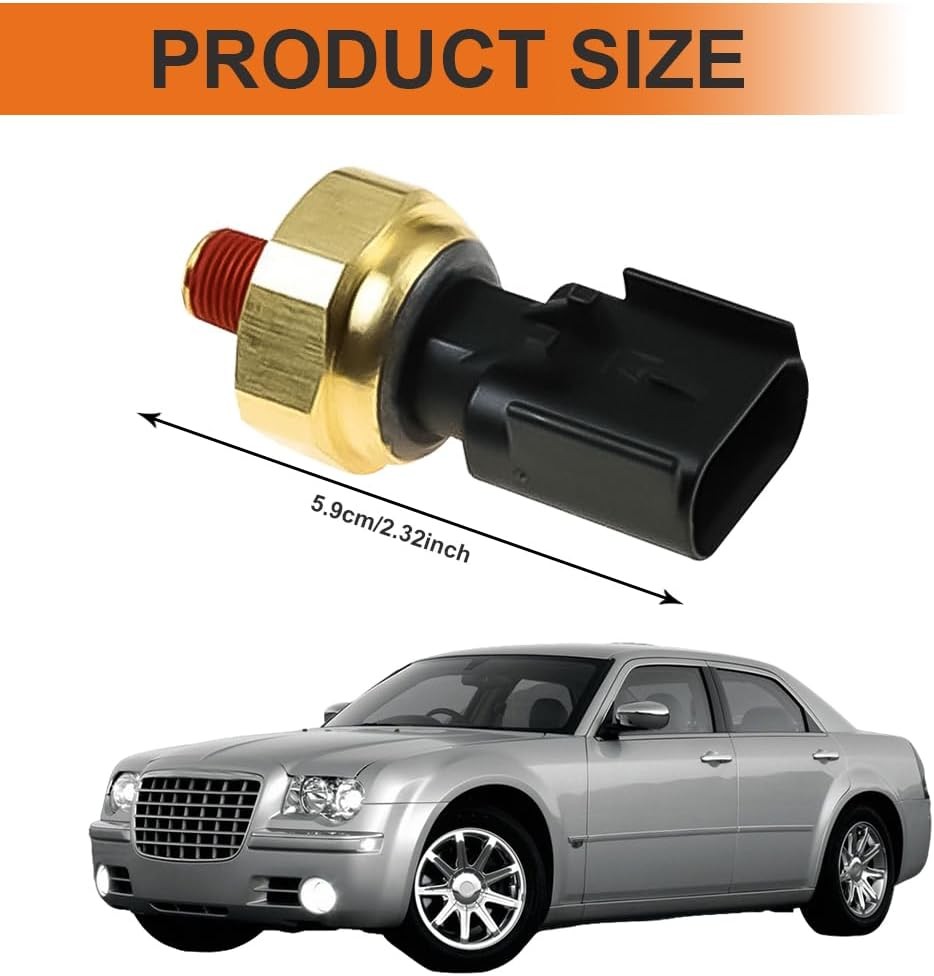 Engine Oil Pressure Sensor Sender Switch, Sending Unit, Black + golden