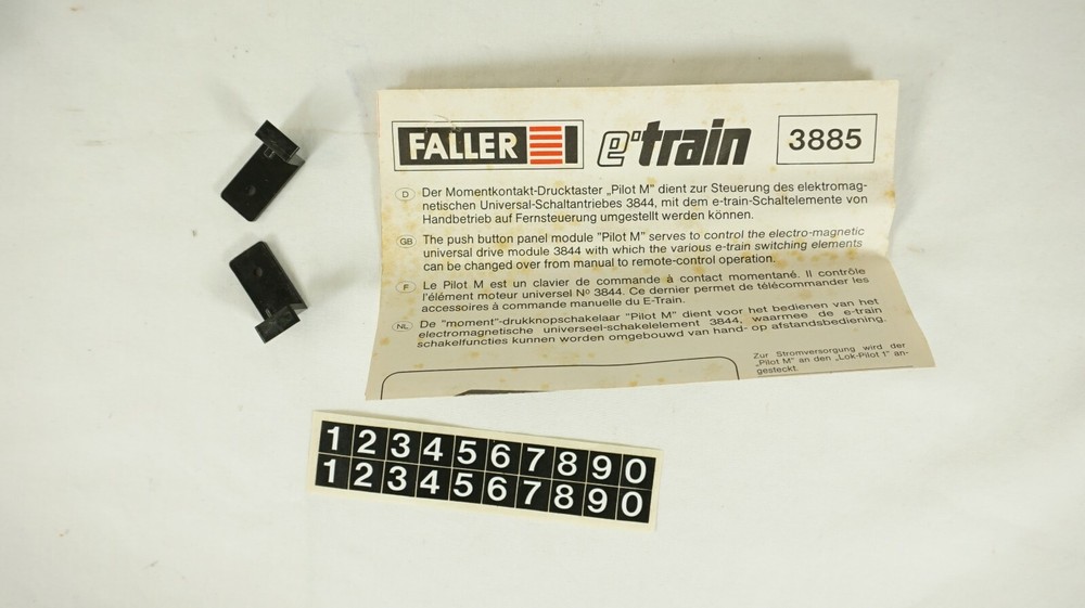 Faller E-Train Push Button Panel Momentary Connection Item 3885 NEW