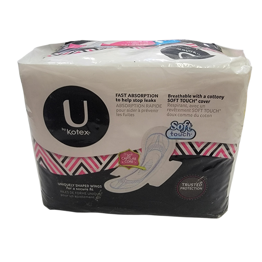 U by Kotex Security Ultra Thin Regular Absorbency Pads with Wings 18 Count