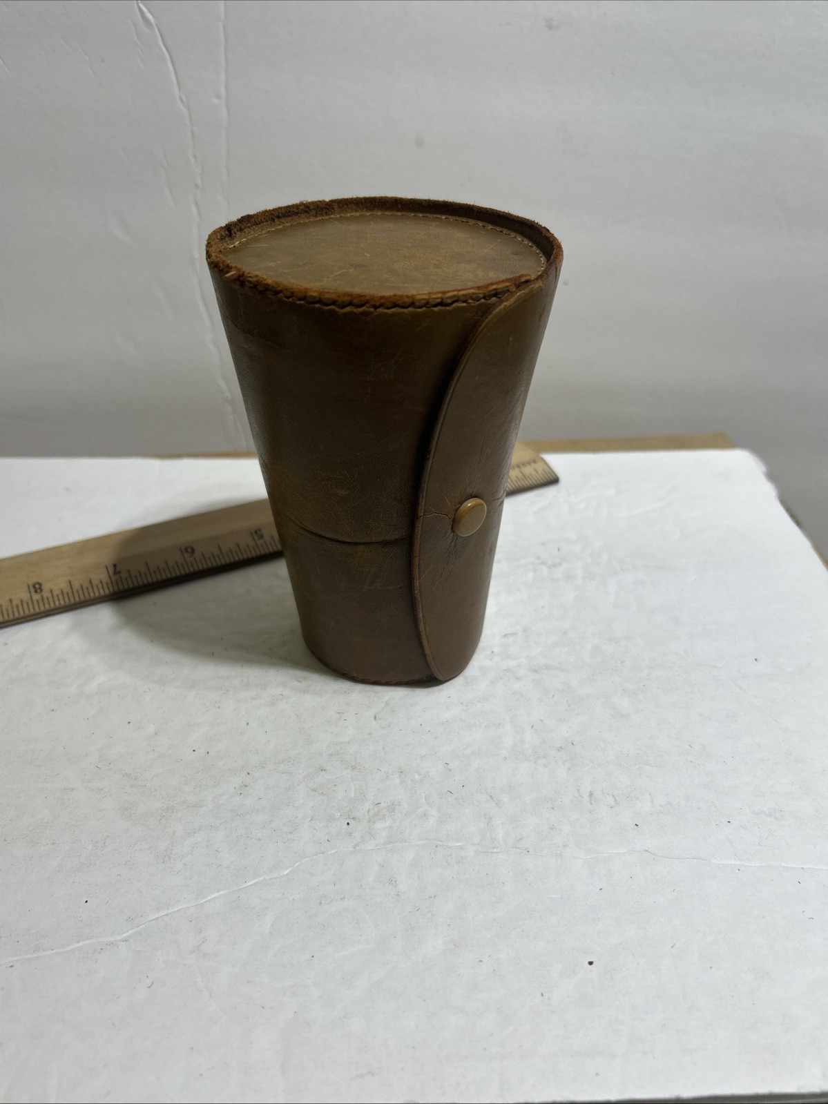 Vintage Made in Germany D G R M Travel Cocktail Shaker Set with Leather Holder