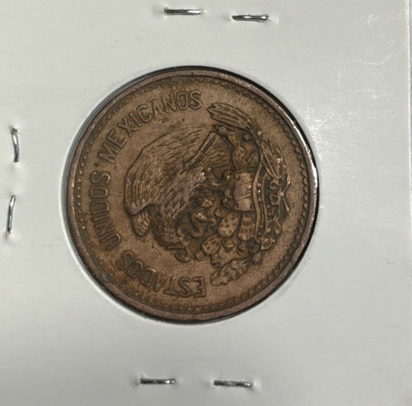 1955 Small Eagle Mexico 20 Centavos Type 1