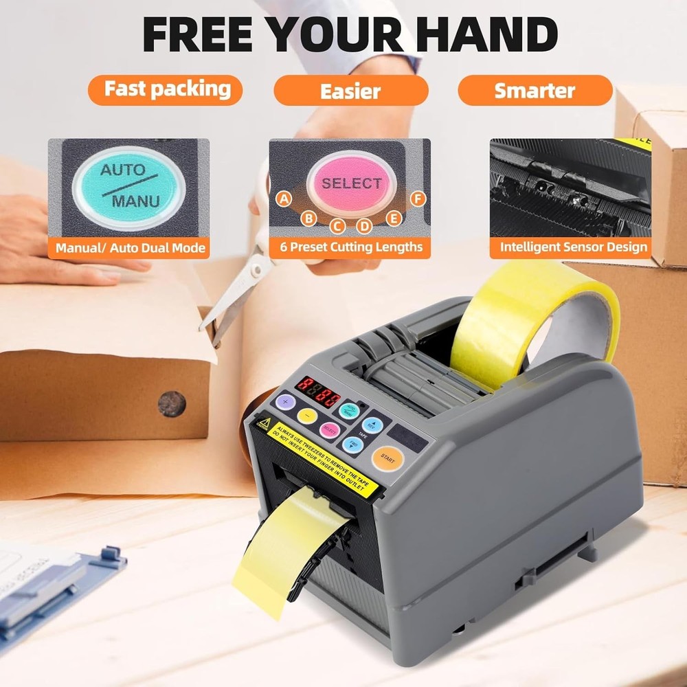 Efficient 39.9-Inch Automatic Tape Dispenser with Safety and Memory Features