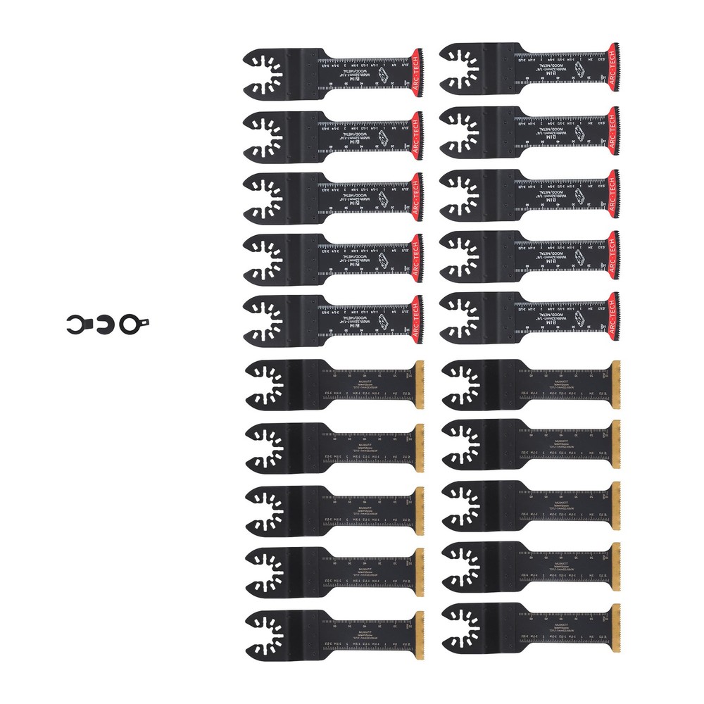 20 PCS Extra Long Titanium Curved Blades Multitool Oscillating Saw Blades