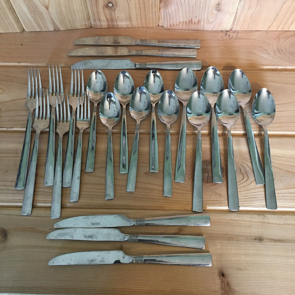Cambridge 24 Piece Flatware Set Silverware Stainless Steel Unknown Pattern 6 Pl