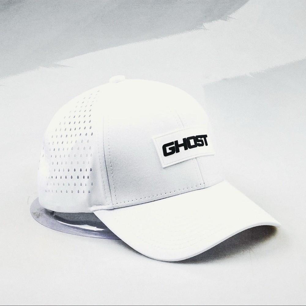 White Ghost Curved Bill Snap Back with Rubber Patch
