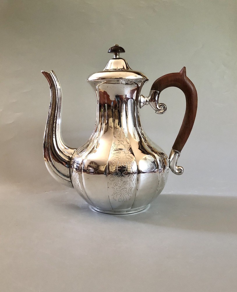 Victorian Style Royal Sheffield Family Melon Teapot Silver Plated