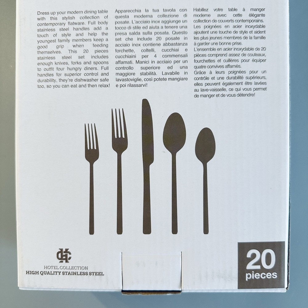 Brandani DIAMOND Stainless Flatware Silverware 20 New