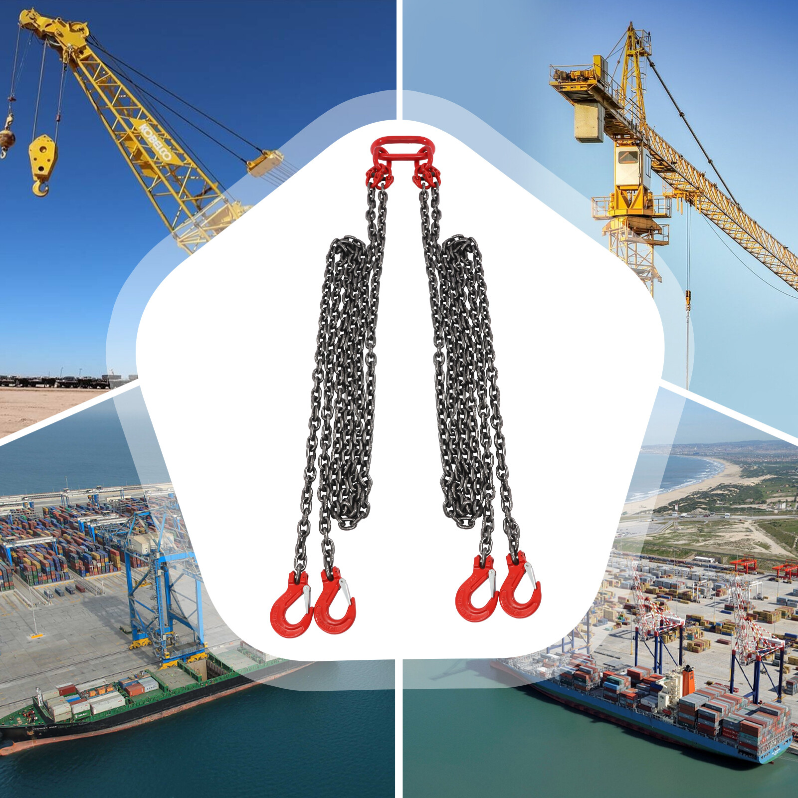 4-Leg Sling Chain Sling Lifting Chain Sling Sling Hook Spreader 5T/11023.11lbs