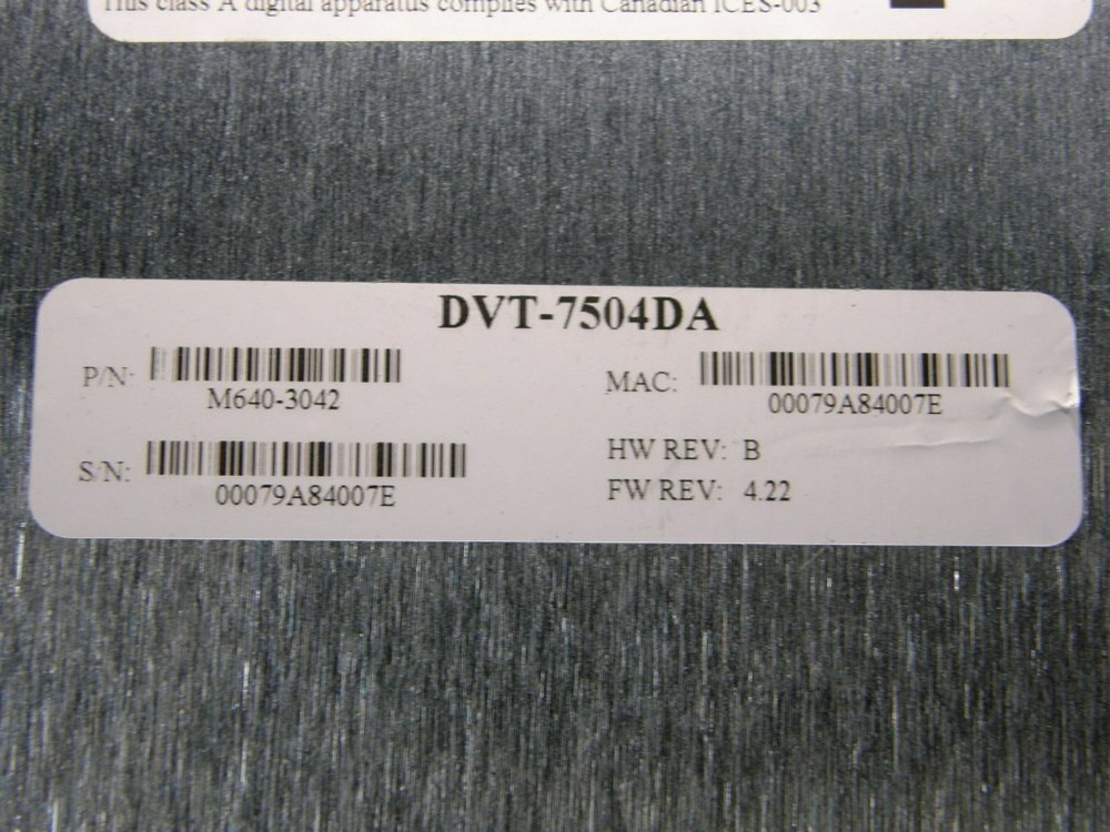 DVTEL SecureLink 7504D Video Decoder -- DVT-7504DA / M640-3042