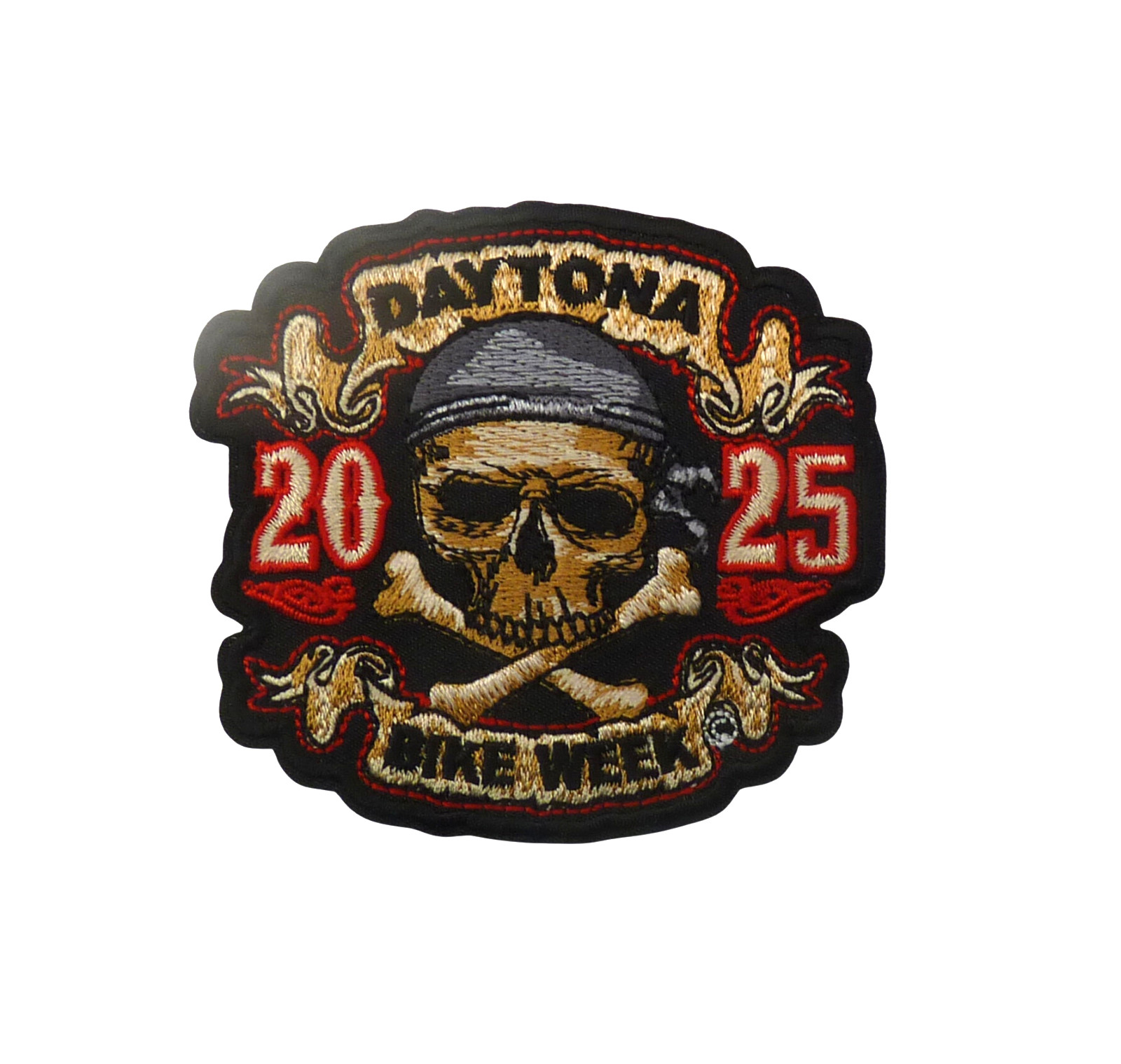Daytona Bike Week 2025 Skull Red Small Patch.