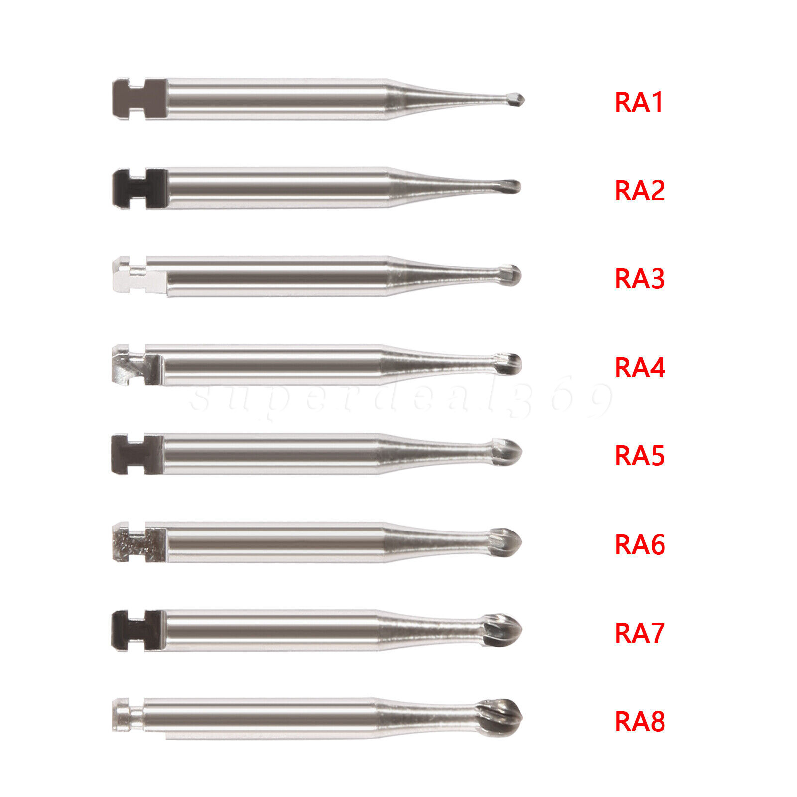 Dental Round Carbide Bur for Slow Speed Latch Type Handpiece RA 1# - 8# Burs
