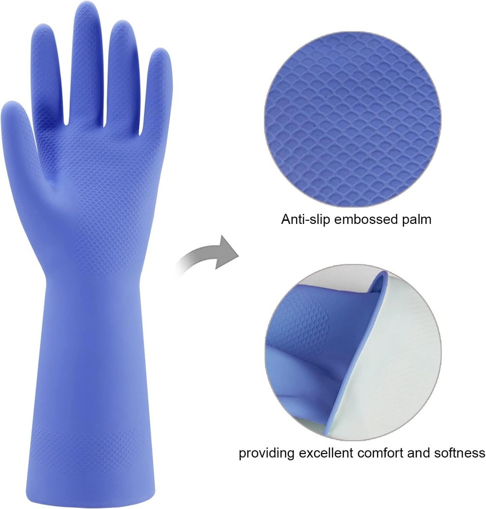 Reusable Dishwashing Cleaning Gloves Medium 4 Pack