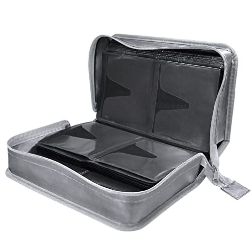 CD Case DVD Storage Holder, CD/DVD Case Wallet 128 Capacity Black binder Silver