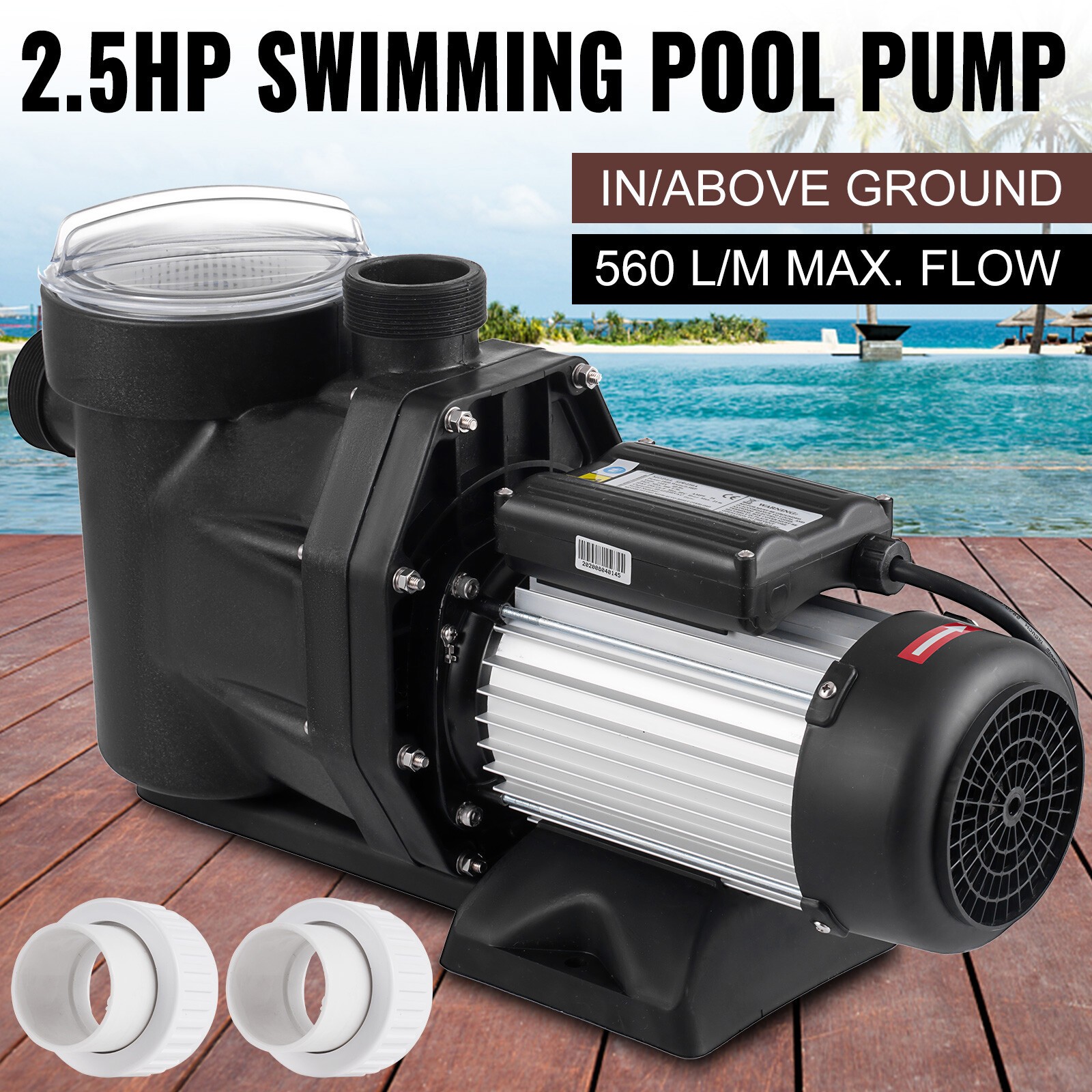 Hayward 2.5HP Swimming Pool Pump In/Above Ground w/ Motor Strainer Filter Basket