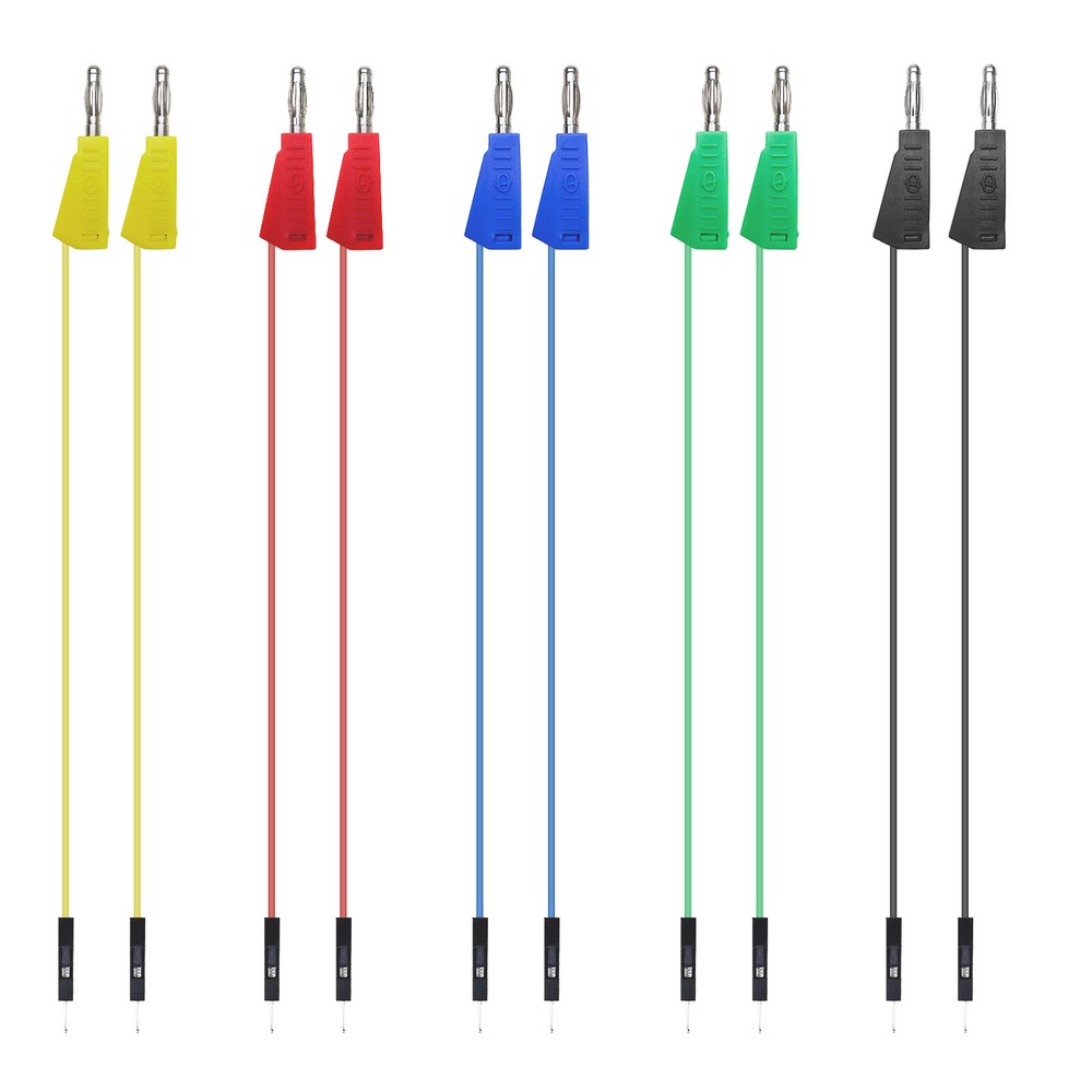 Peakelect Stackable Banana Plug to Breadboard Jumper Wire Soft Flexible Silicone