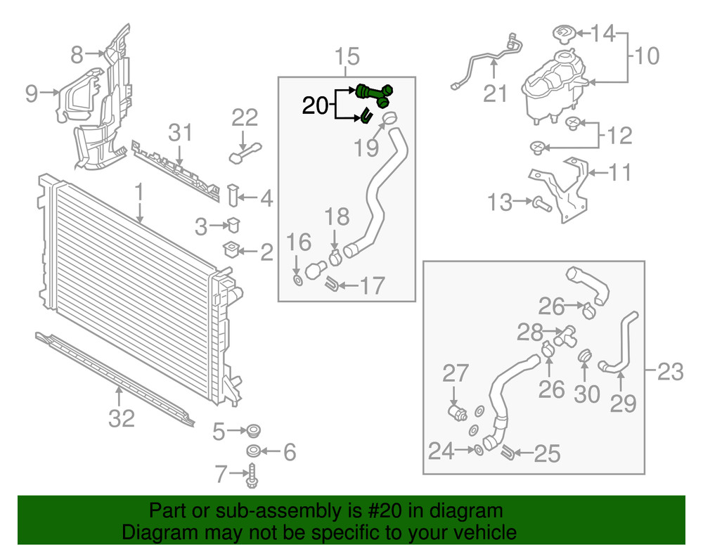 Genuine Upper Hose Coupling 8W0-122-293-A
