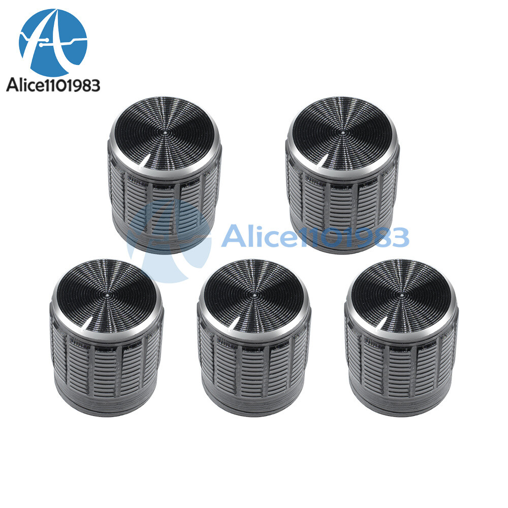 5PCS Useful Volume Control Rotary Knobs For 6mm Dia Knurled Shaft Potentiometer