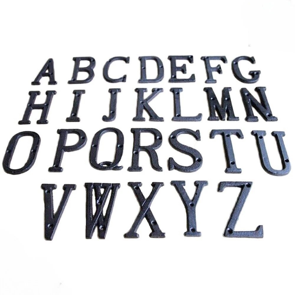 Cast Wrought Iron Black Antique House Door Alphabet Letters and Numbers HOTSALE