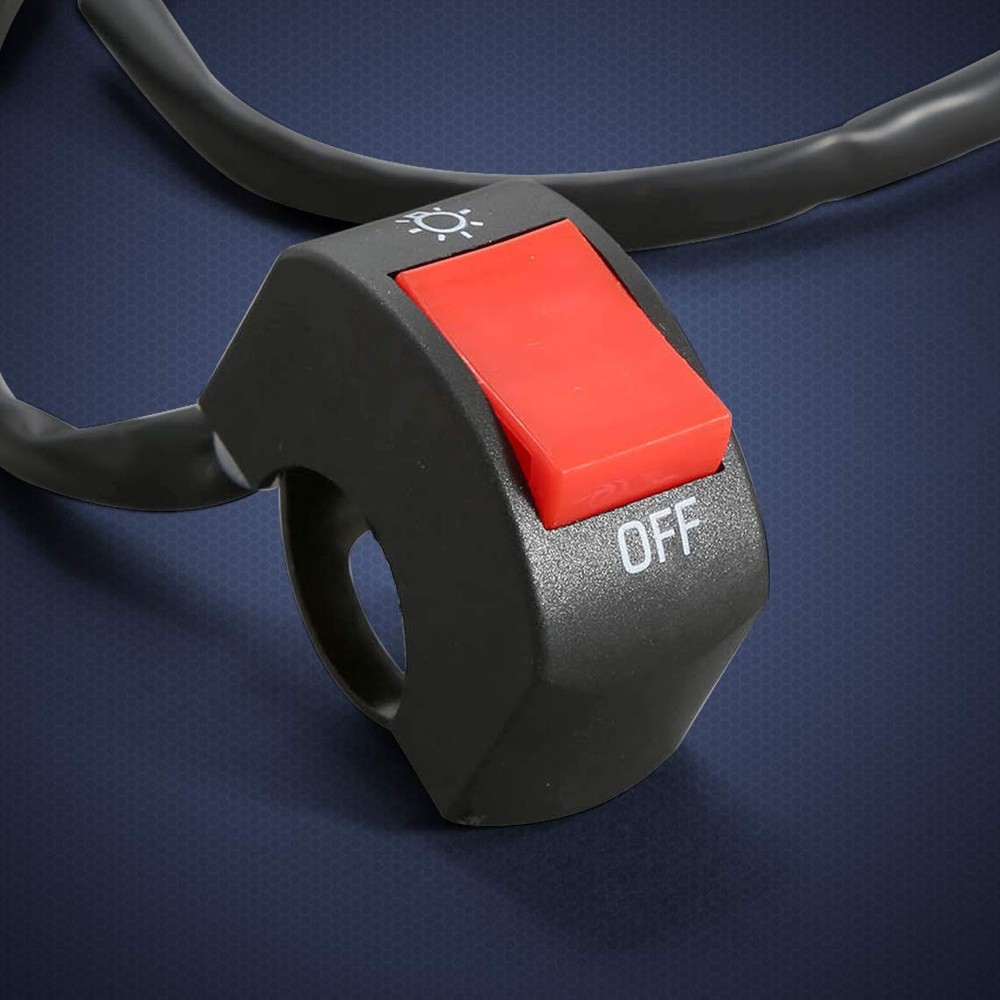 2 Pieces Motorcycle Light Switch Handlebar Toggle with 2 Pieces, Red