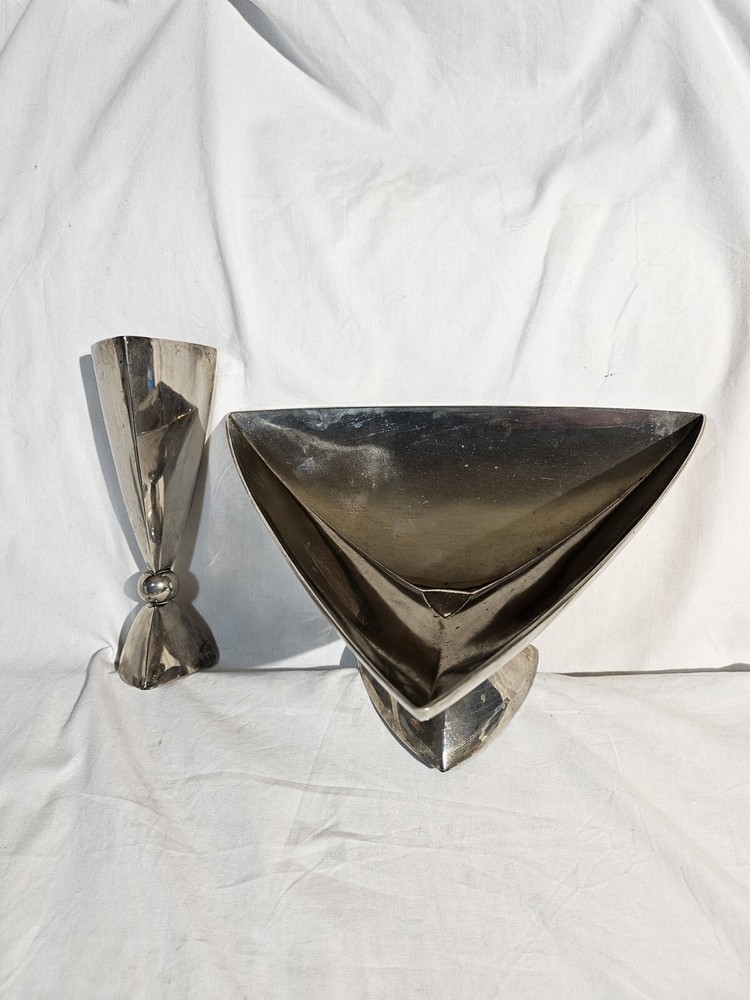 Namford Silverplated Triangular Bowl & Wine Cup Brass Collectible 🔥