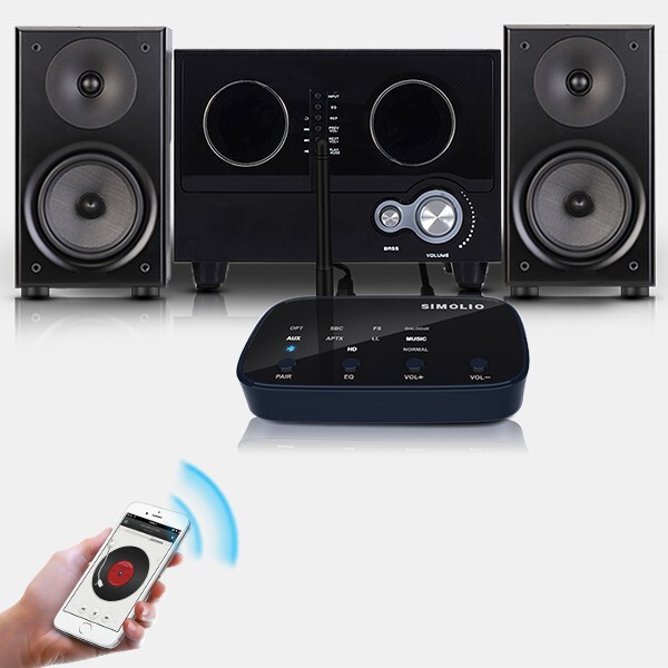 SIMOLIO Bluetooth Receiver with 3 Different Sound Profiles for Streaming Music