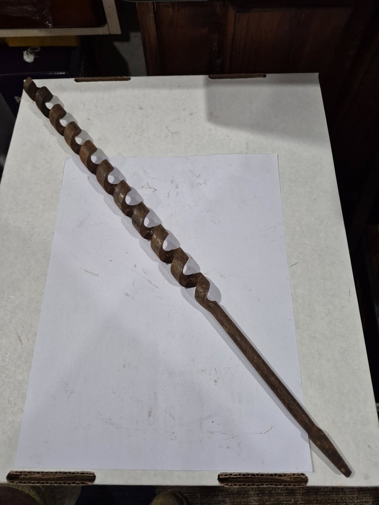 Vintage Antique Auger Drill Bit 19” Long