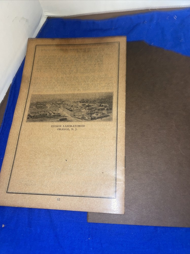 EDISON DIAMOND DISC PHONOGRAPH PAMPLET INSTRUCTIONS FOR SETTING UP AND OPERATING