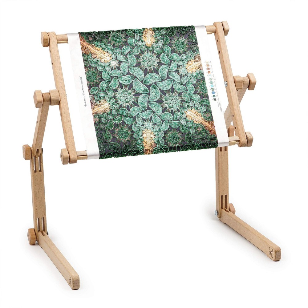 Needlework Table & Lap Hands-Free Stand, Adjustable Beech Wood Frame, Cross-Stit