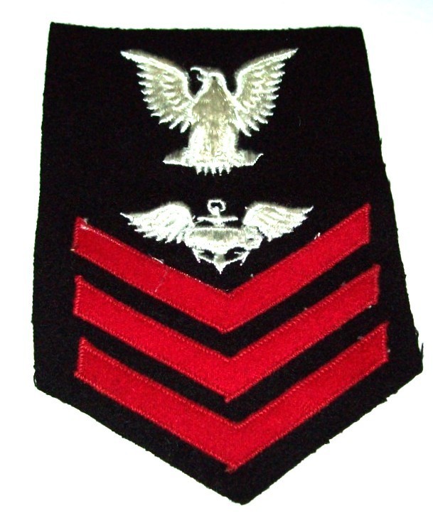 ORIGINAL EMBROIDERED WOOL WW2 NAVY RIGID AIRSHIP RIGGER 1st CLASS RATE PATCH