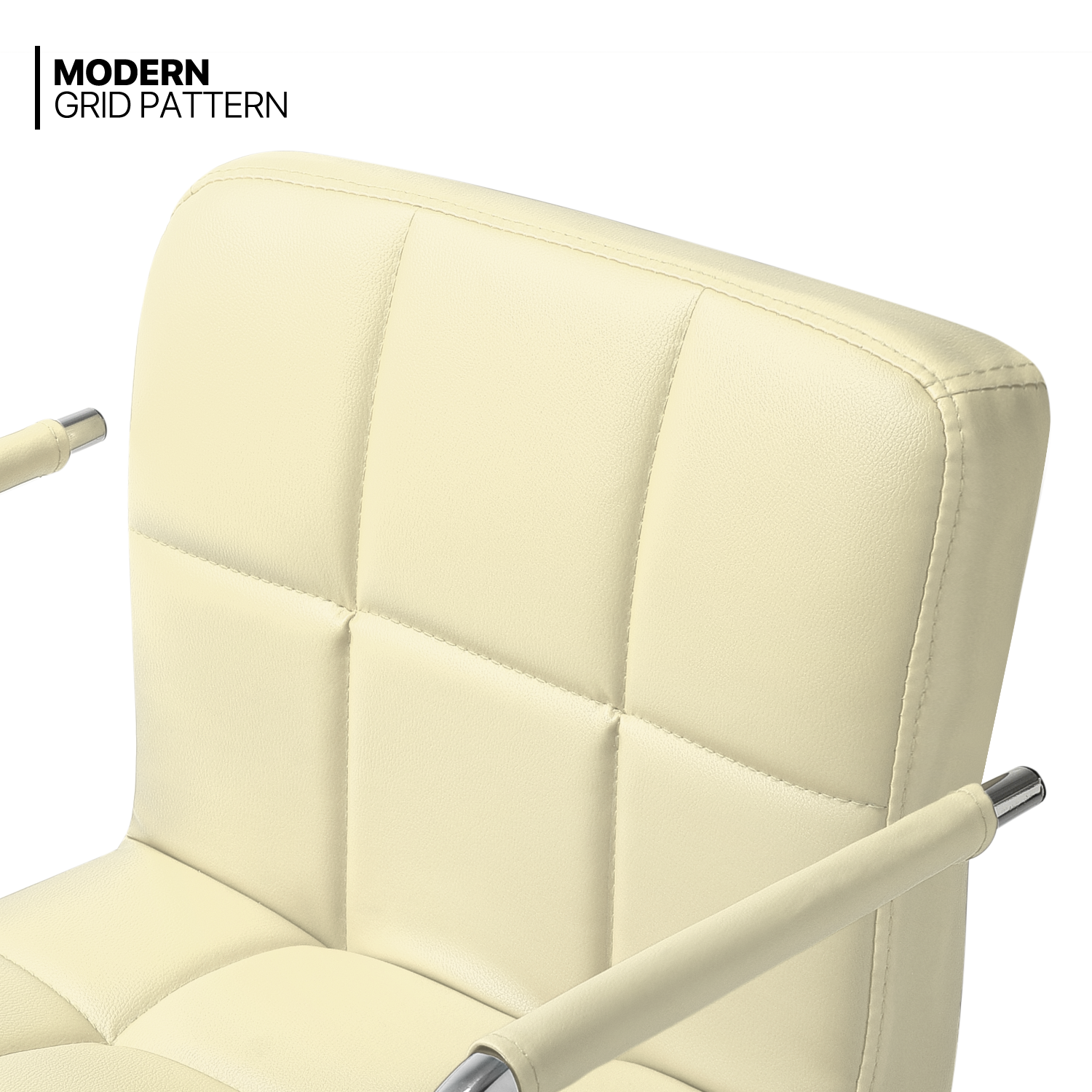 Set of 2 Bar Stools Swivel Adjustable Leather Seat Modern Counter Height Chairs