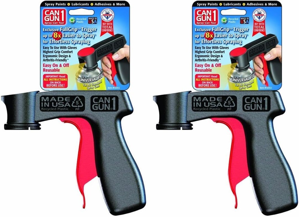 2 Pack Spray Can Gun Tool Aerosol Paint First Full Grip E-z Pull Trigger Comfort