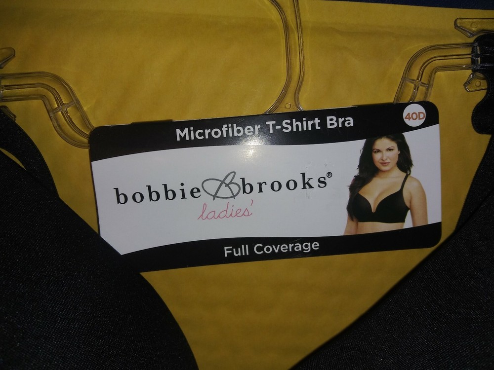 BOBBIE BROOKS BLACK MICROFIBER T-SHIRT BRA FULL COVERAGE SIZE 40D