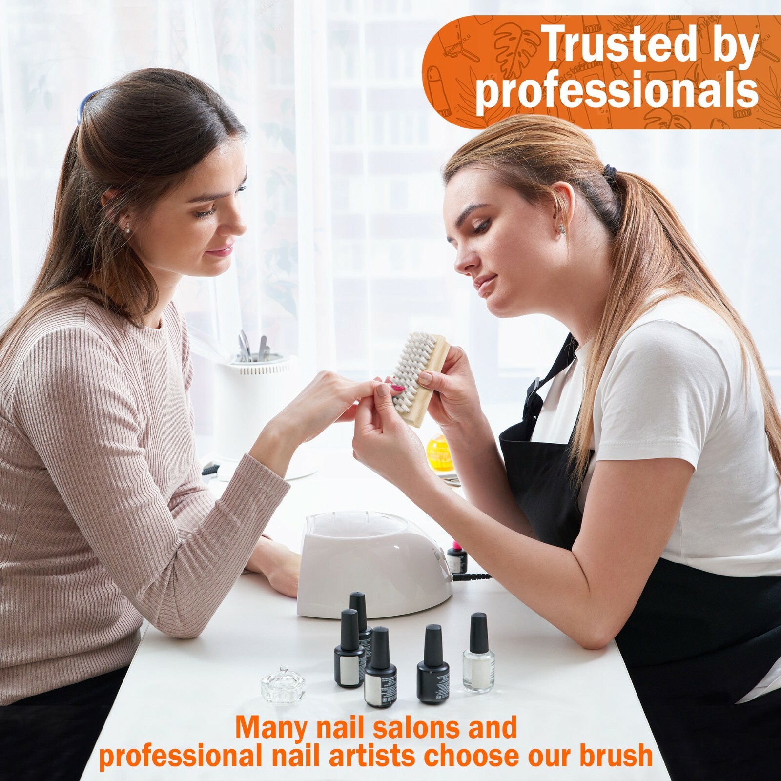 Konex Non-Slip Wooden Two-sided Hand and Nail Cleaning Brush