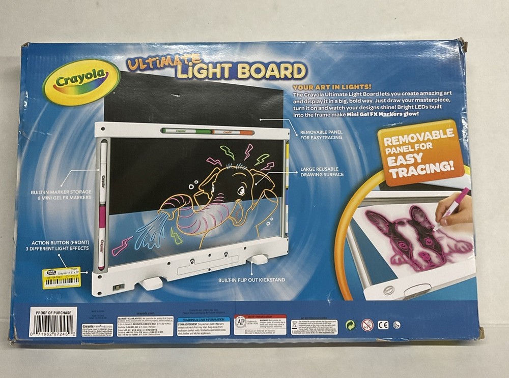 ⚡️Crayola Ultimate Super Size Light Board Drawing Set FX Light Mode 👉Open Box👈
