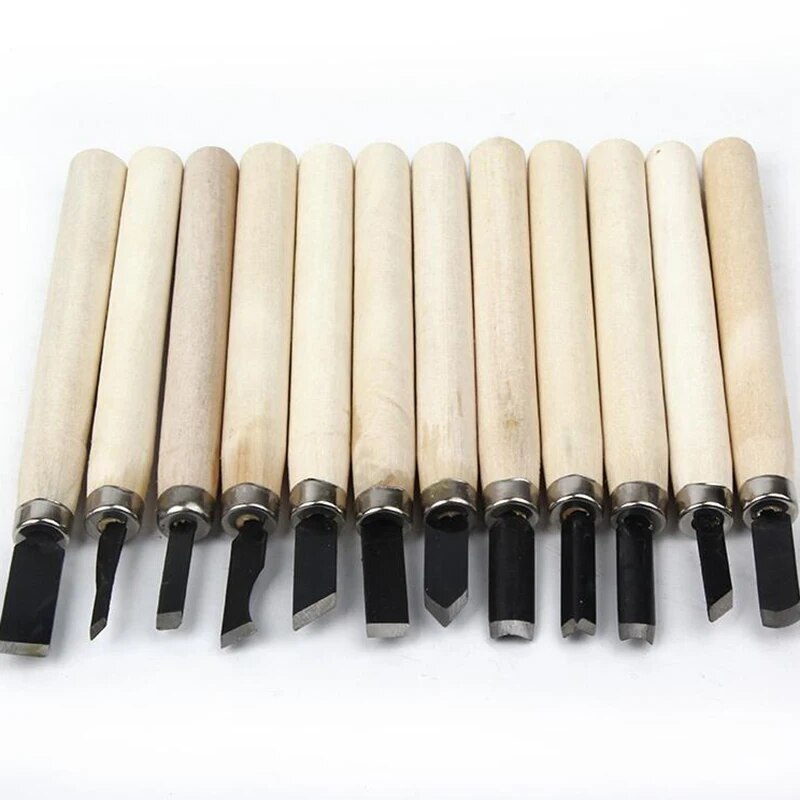 12x Fine Woodworking Chisels Carving Knife Detail Hand Tools Wood Gouges Sharp