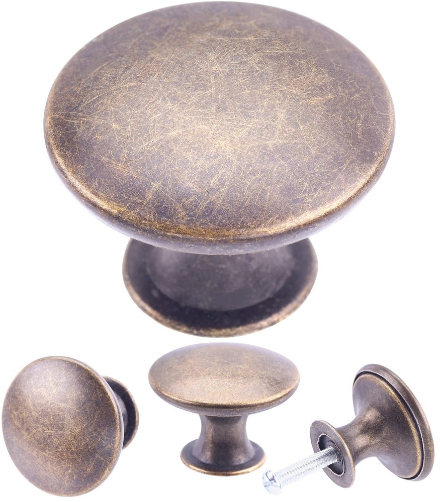 30 Pack Delicate Design Round Antique Kitchen Cabinet Knobs Cupboard Door Kno...