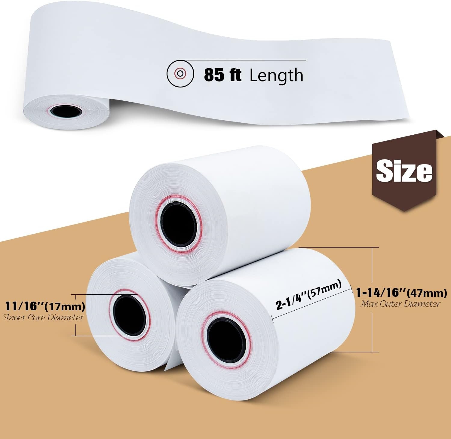 50-400 Rolls 2 1/4" x 85' Thermal Cash Register Credit Card POS Receipt Paper