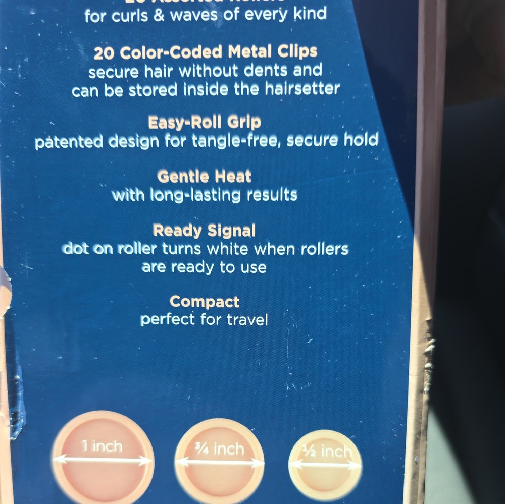 Conair Compact Multi-Size Hot Rollers, Coral - Curls & Waves