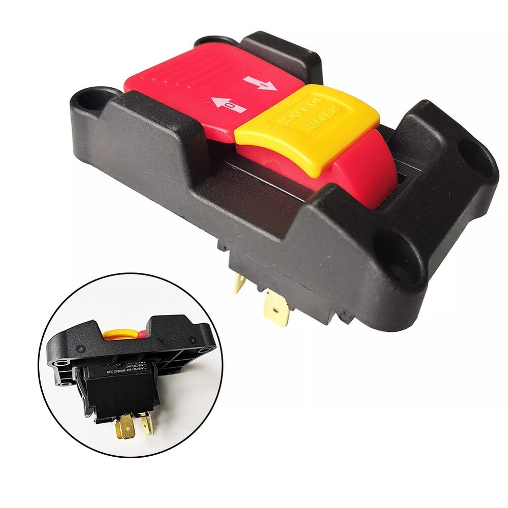 Locking Key Switch 20A DPDT Pushbutton Switch for Table Saws and Routers