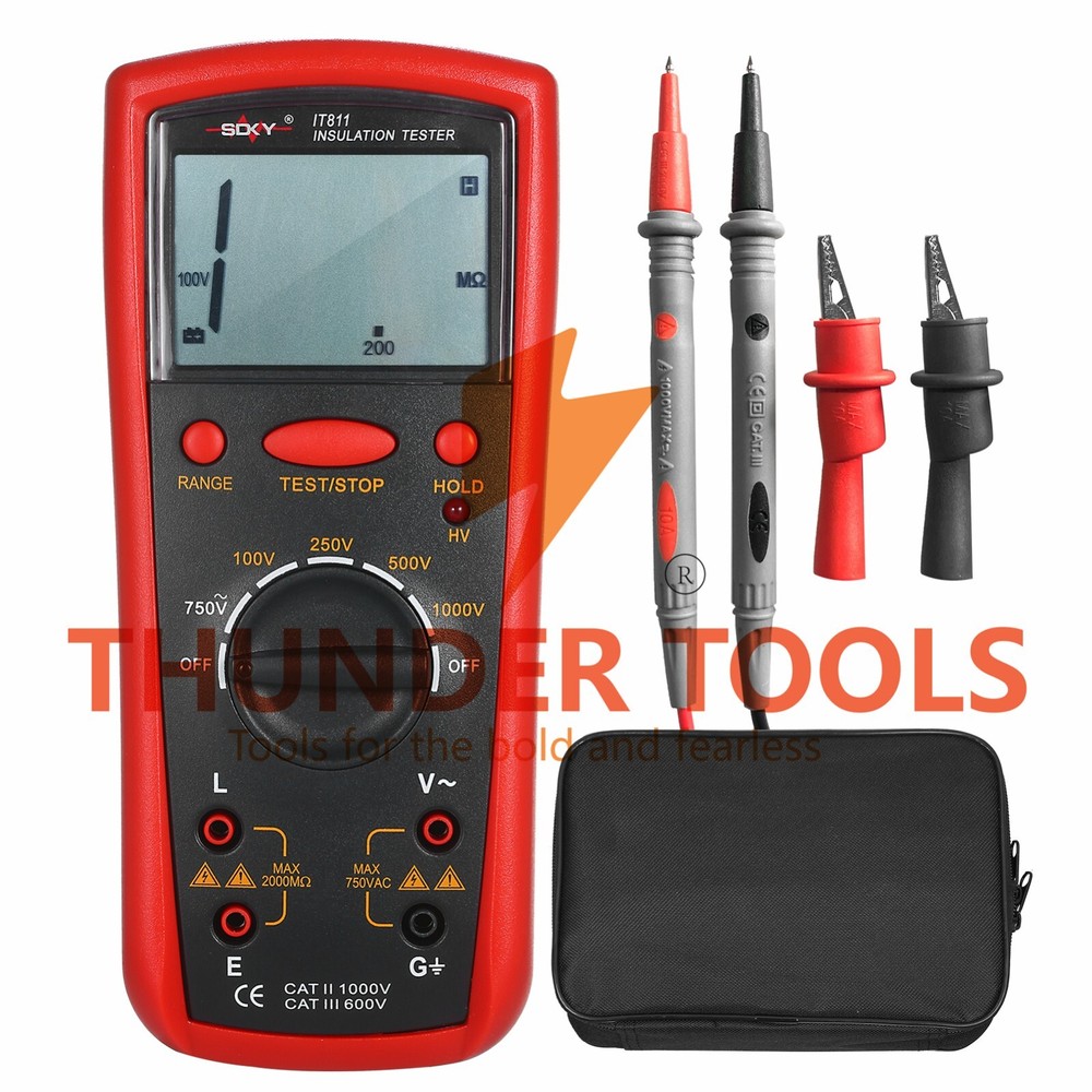 Thunder Tools Insulation Resistance Meter Digital Ohmmeter Handheld
