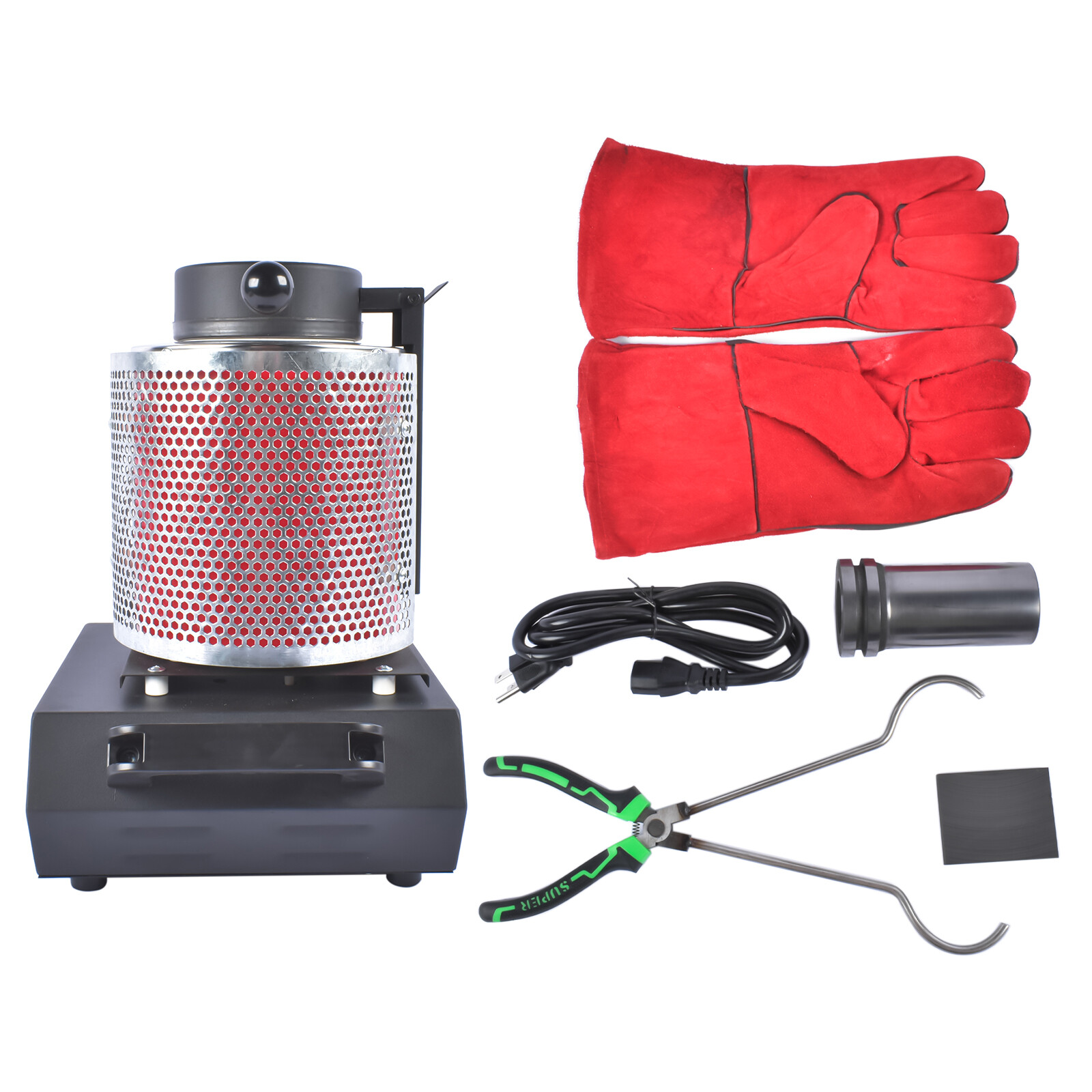 Electric Melting Furnace 1350W Electric Gold Smelting Furnace Kit 1KG/2KG/3KG