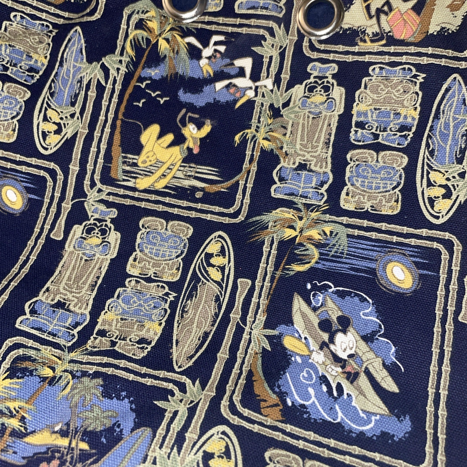 NWT Disney Store Tiki Hawaii Tropical Canvas Mickey Aulani Tote Bag 21x10x8