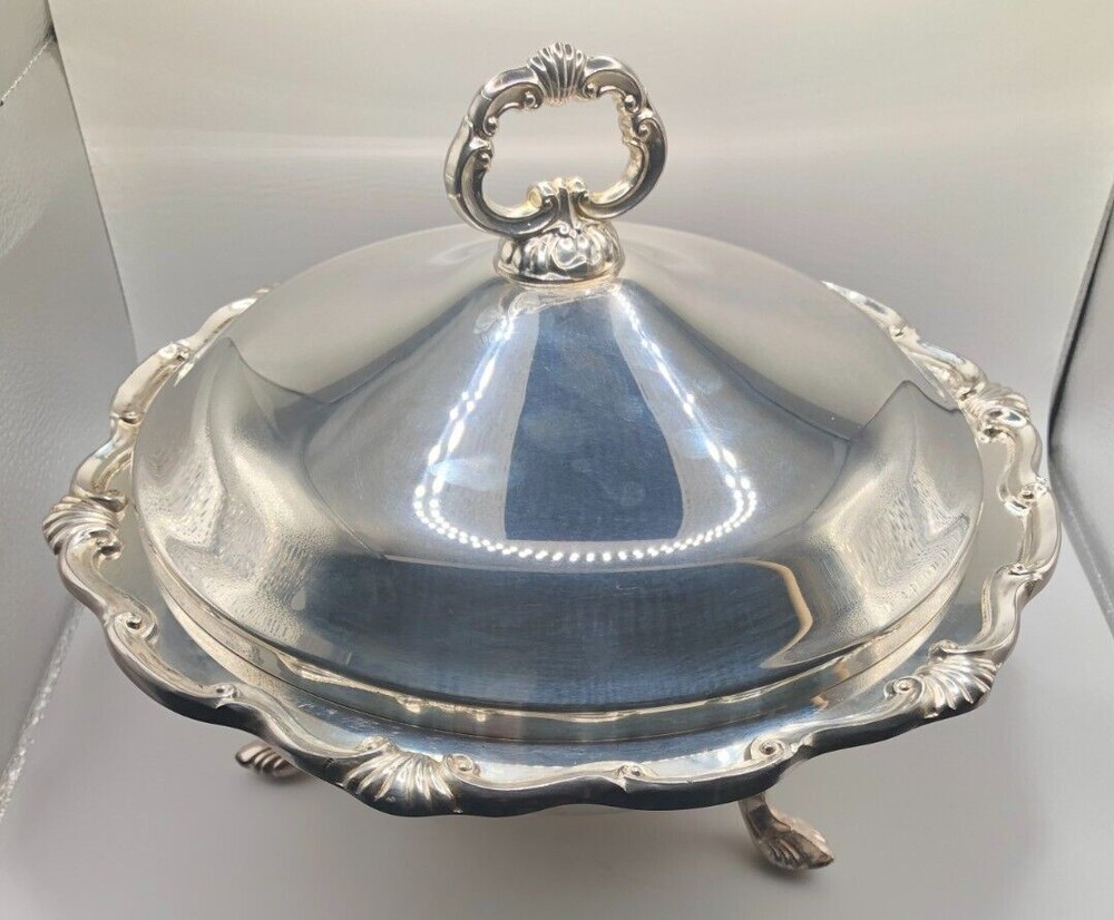 F.B. Rogers Georgetown Silver Plated Covered Footed Serving Dish - Ships Fast!