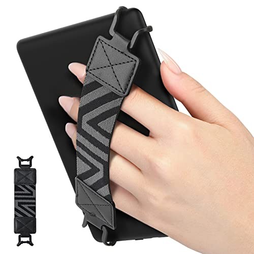 Security Hand-Strap for 6-8" Kindle eReaders Fire Black Patterned Strap