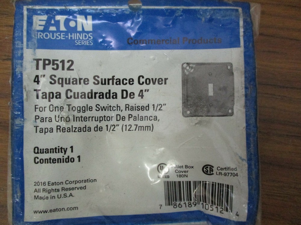 *Three* EATON TP512 4" Square Surface Covers *NOS*