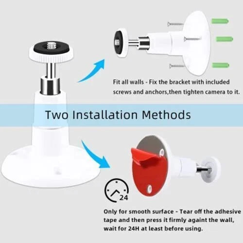 2pcs Universal Wall Mount Bracket for Security Camera with 1/4" Screw Connector
