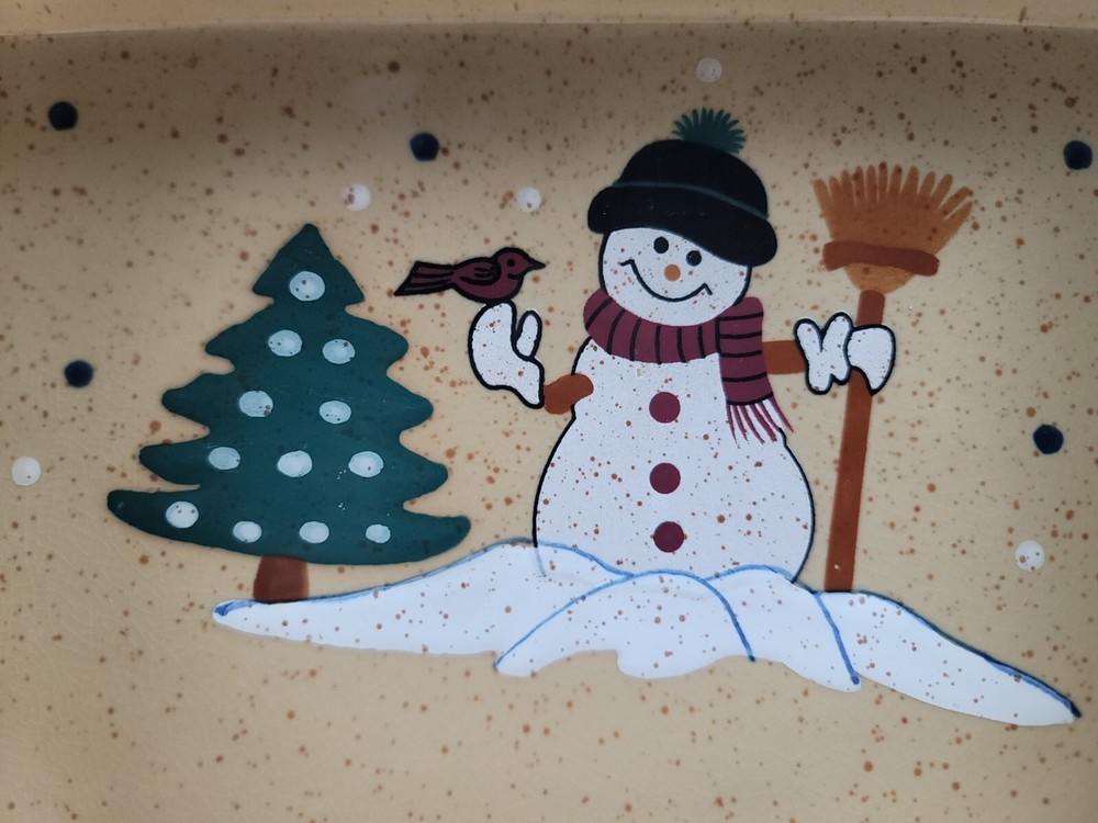 ABC Distributing Large Rectangular Baker ~ Country Snowman ~ 13 3/4" Casserole