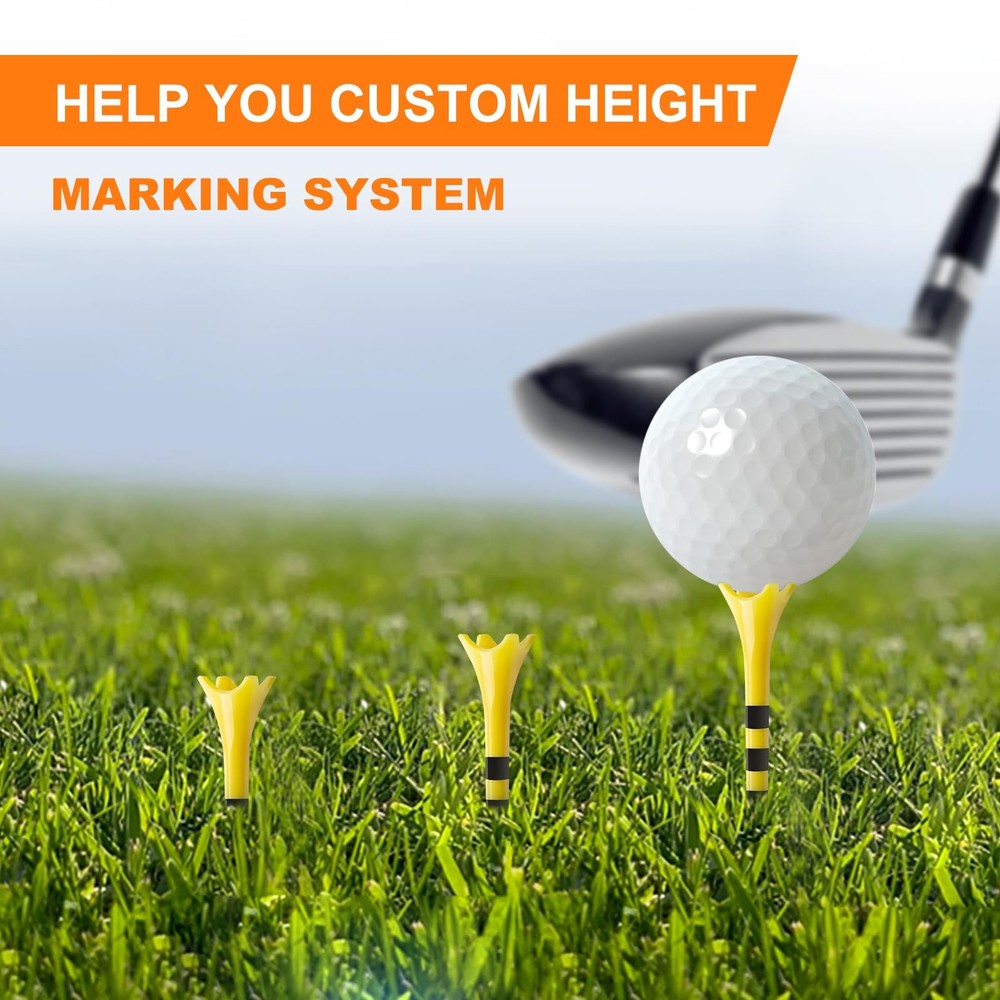 Plastic Golf Tees 100 Pack 23/4", Enhanced Durability & Stability, Engineered...