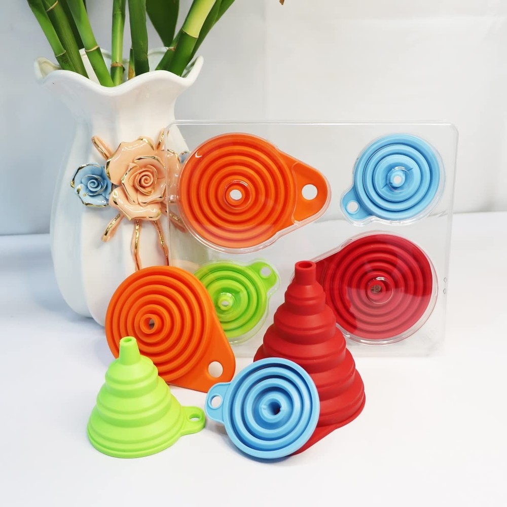 Kitchen Funnel Set 4 Pack, Small and Large, Kitchen Gadgets Accessories