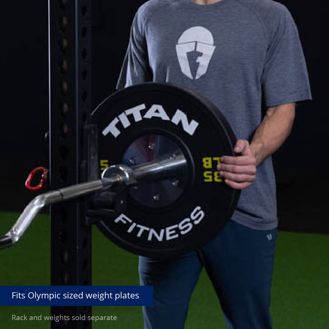 Titan Fitness Cambered Olympic Bench Press Rowing Bar, Rated 600 LB, 4" Camber